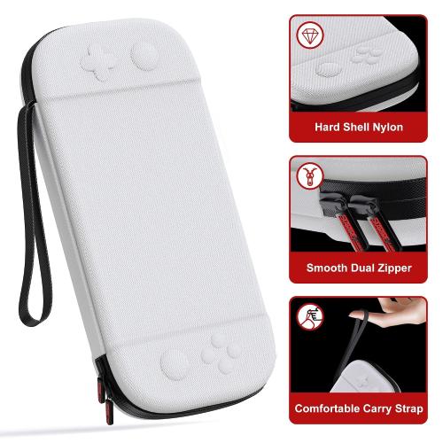 STARTRC GAMES Slim Carrying Case for Nintendo Switch 2 2025, Hard Shell Travel Case with 12 Game Card Slots, Portable Carry Bag for Switch 2 Console White