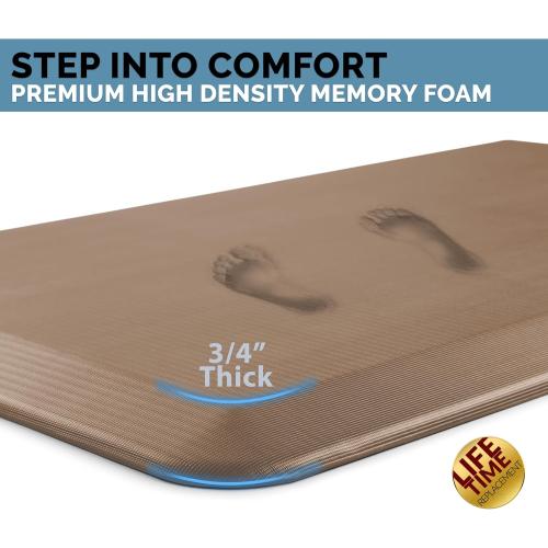 ComfiLife Anti Fatigue Floor Mat – 3/4 Inch Thick Kitchen Mats for Floor, Standing Desk Mat, Kitchen Rug – Comfort at Home, Office – Durable – Stain Resistant – Non-Slip Bottom (20 x 39, Beige)