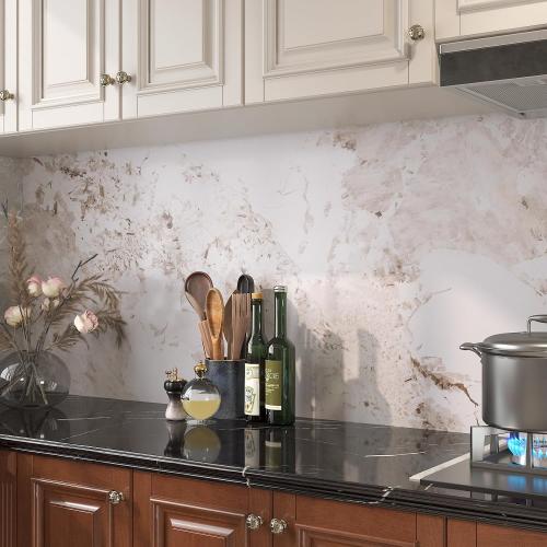 YENHOME 30X118 Removable Marble Countertop Contact Paper Waterproof Brown Marble Contact Paper for Countertops Self Adhesive Vinyl Wallpaper for Bathroom Kitchen Backsplash Wrap Vinyl Wall Covering