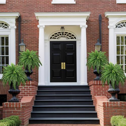 FOREST PRINCE 45 Fake Ferns, Realistic Large Artificial Bush Plants, 2 Artificial Boston Ferns with 59 Fronds for Outdoors Planter Indoor Home Garden Porch Decor