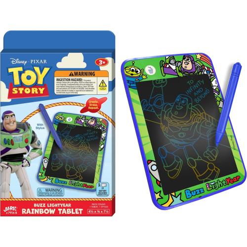 JA-RU Toy Story Rainbow Drawing Tablet Colorful Draw Pad (1 Buzz Lighyear Tablet) Car Trip Toys Mess-Free Small Kids Write Board | Woody, Buzz Lightyear, & Jessie Travel Entertainment. 7916-1B