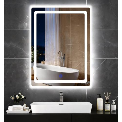 18“ x 24” LED Bathroom Smart Mirror, Rectangle Mirror with Three Color Light Temperature Brightness Settings,Backlit   Front Lit,Wall-Mounted Vanity Mirror with Memory Function