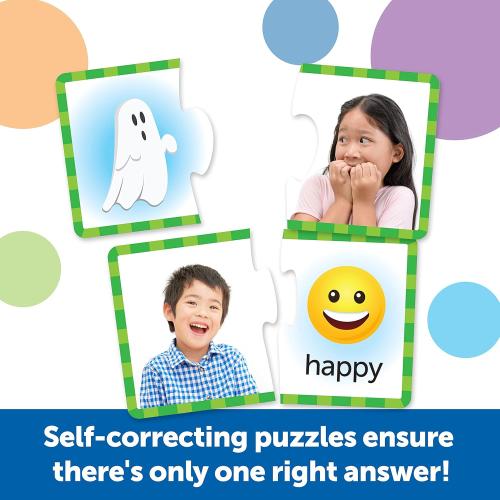 Learning Resources Feelings & Emotions Puzzle Cards - SEL, Emotional Regulation Tools for Kids, Toddlers Calming Corners, Montessori Essentials, Matching Games, Flash Cards, Homeschool, Preschool