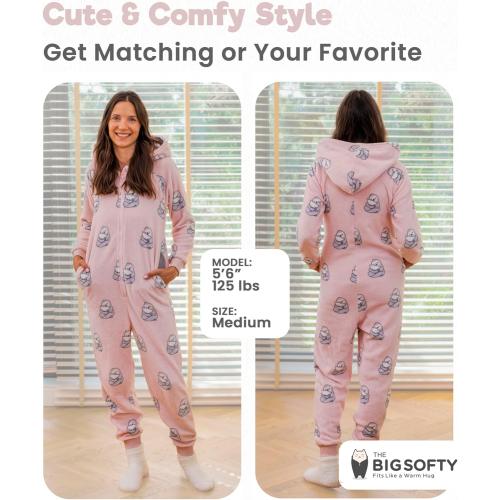 XS The Big Softy Adult Onesies for Women, Fleece Onesie PJs for Women, Teens, Funny Adult Onesie Pajamas, Cute One Piece Pajamas