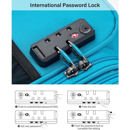 Hanke 16 Inch Underseat Carry On Luggage with Wheels Small Suitcase Softside Luggage Bags for Travel Lightweight Suitcases with Wheels Travel Luggage Personal Item for Men and Women(Caribbean Blue)