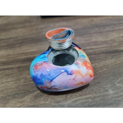 eSplanade Metal Mini Cremation Urn Heart-Shaped Keepsake Memorial Jar Pot Container | Small Urn for Funeral Ashes Burial | Wave Textured Metal Keepsake with Stand | Multicolor - 2.75 Inches