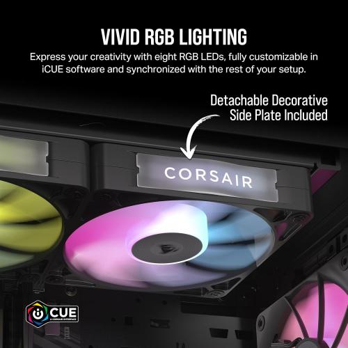 CORSAIR iCUE Link RX120 RGB 120mm PWM Fan - Magnetic Dome Bearing - Single Fan - Black