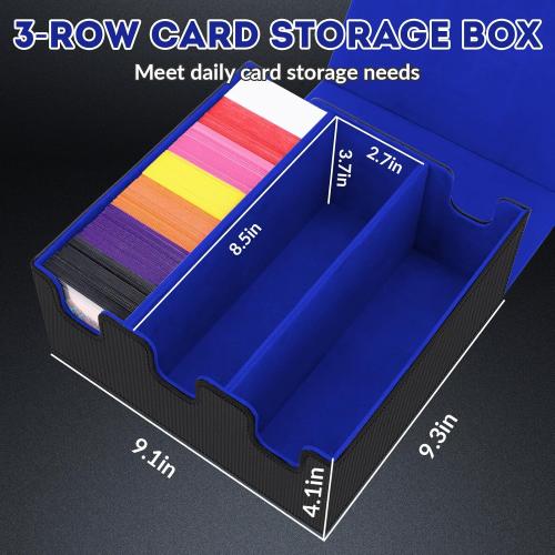 Card Storage Box for Trading Cards, 2100  Card Deck Case with PU Leather and Magnetic Closure, TCG Storage Box, Suitable for MTG, YuGiOh, and Sports Cards, Includes 8 Card Dividers
