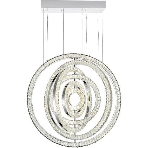 CWI Lighting Celina Contemporary Metal LED Fixture Chandelier in Chrome