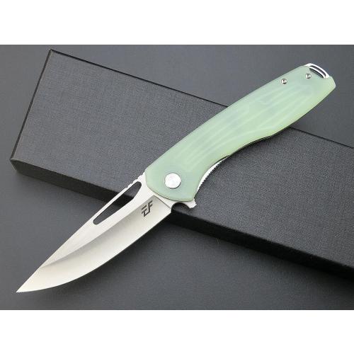 Eafengrow EF233 Folding Knife D2 Steel Blade G10 Handle EDC Tool Knives for Working Camping Hiking(jade)