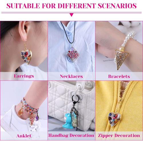 Shynek 50Pcs Hollow Frame Pendants - Resin Craft Bezels Jewelry Molds for Necklaces and Earrings Making Supplies