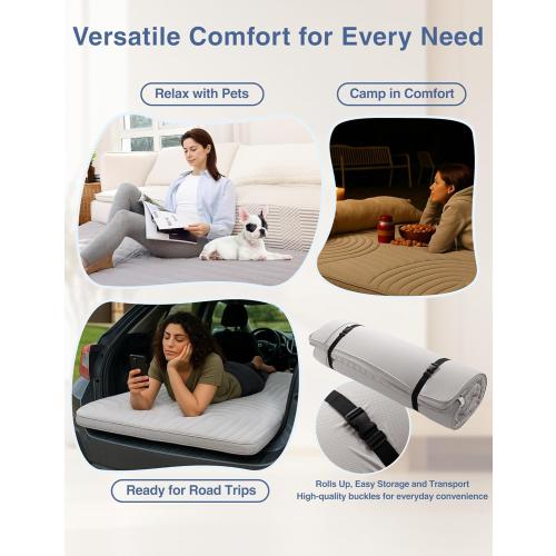 ZonLi Japanese Floor Futon Mattress Extra Thick, Vintage Striped Quilting Twin Size, Mattress Topper Portable Sleeping Pad for Adults, Roll Up Tatami Mat