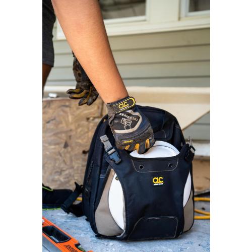 CLC Work Gear 1134 Carpenter's Tool Backpack, 44 Pockets, Padded Back Support, Black