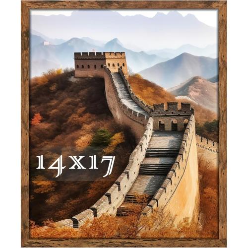 Picrit 14x17 Picture Frame, Photo Frame for Wall Mounting Display, Brown
