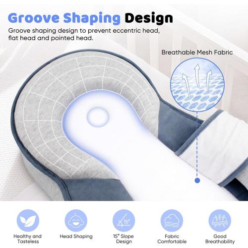 Baby Lounger Pillow for Infant Support Cushion Reflux Breastfeeding Pillow, Bottle Feeding, Tummy Time, Adjustable Baby Wedge Lounger Pillow for Reducing Spit-Up