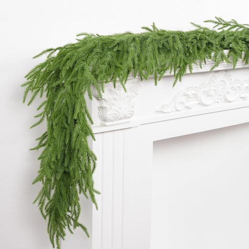 XmasExp Norfolk Pine Garland 9FT Real Touch Realistic Artificial Christmas Garland Decorations for Mantle Windows Indoor Outdoor
