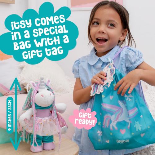 Itsy Unicorn Stuffed Animal - Pink Unicorn Plush Toys with Dress Up Clothes As Ballerina Doll, Good for Unicorns Girl Gifts Age 4-5, Unicorn Toys for Girls Age 6-8