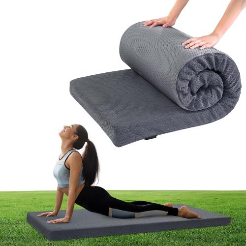 Memory Foam Camping Mattress Pad,Portable Sleeping Pad for Adult,Waterproof Cot Mattress,Roll Up Floor Mattress,Foldable Backpacking Travel Bed for Hiking,Guest Bed