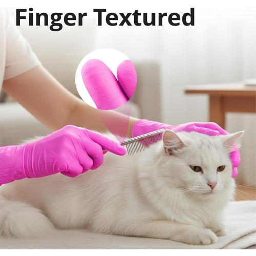Powder-Free Nitrile Gloves, 3-mil, Disposable Nitrile Gloves, Latex-Free, Powder-Free - Pink/Fuchsia
