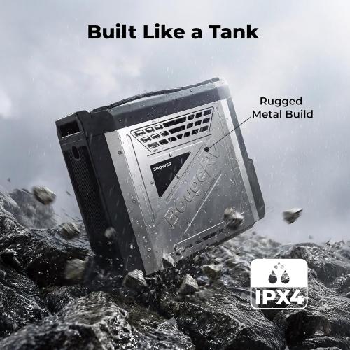 BougeRV Upgraded Portable Propane Water Heater, Hot Water Heater w/Built-in battery for Showering & Cleaning, Camping Water Heater w/Water Pump & Showerhead, Overheating Protection, Outdoor Use