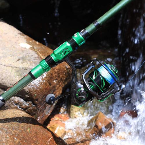 Sougayilang Green 3.0m, 9.84Ft Telescopic Fishing Rod - 24 Ton Carbon Fiber,CNC Machined Reel Seat, Comfortable EVA Handle, Travel Fishing Rod for Bass Trout Fishing