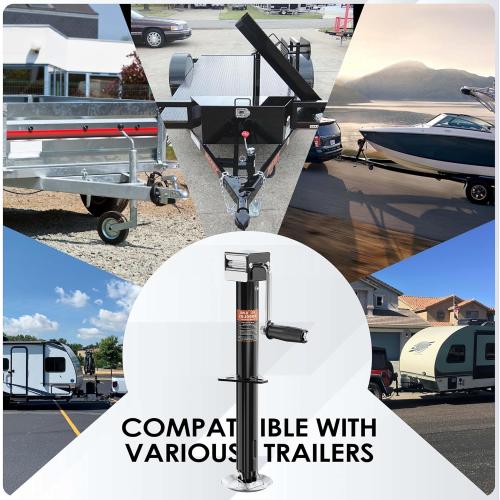 5000 lbs A-Frame Trailer Jack, 15 Lift, Adjustable 5-Level Drop Leg, 5K Jack for RV Trailer Boat