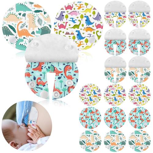 Breling 18 Pack Feeding Tube Pads Button Pad Gtube Button Covers Reusable g Tube Cutie Dinosaur Feeding Supplies for Kids Baby Breastfeeding Nursing Care(Dinosaur)