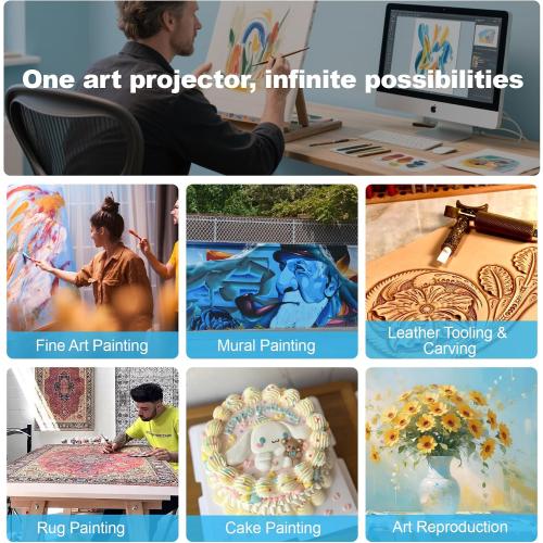 Art Projector for Tracing Drawing Painting, Drawing Projector with iOS/Android Support - Desktop & Wall Canvas Projection, Sketching Tool for Kids/Beginners/Adults, Cake Decorating Art Supplies