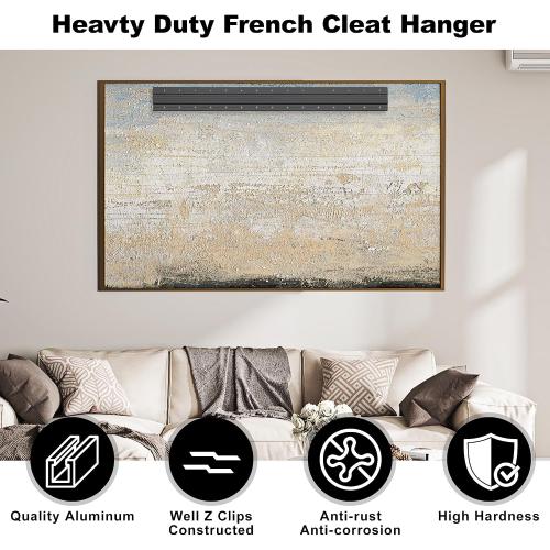 French Cleat Hanger 30 Inch, 2 Pairs Heavy Duty Aluminium Z Bar Clips Picture Hanging Kit, Interlocking Wall Mount Bracket for Mirror, Picture, Headboard, Shelf, Supports 200 lbs