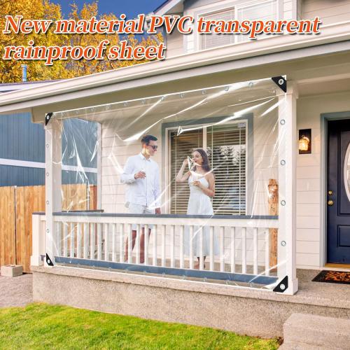 Clear Tarp Clear Tarps Heavy Duty Water Resistant,20Mil Thickened Transparent Tear Resistant PVC Vinyl Tarpaulin Enclosurewith Grommets and Reinforced Edges for Patio,Porch and Outdoor (6.5x13ft)