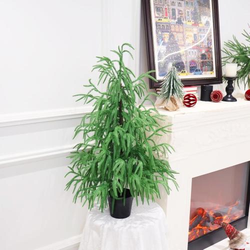 Artificial Norfolk Pine Tree 24in Tabletop Christmas Tree Decoration Outdoor Indoor Home Decor