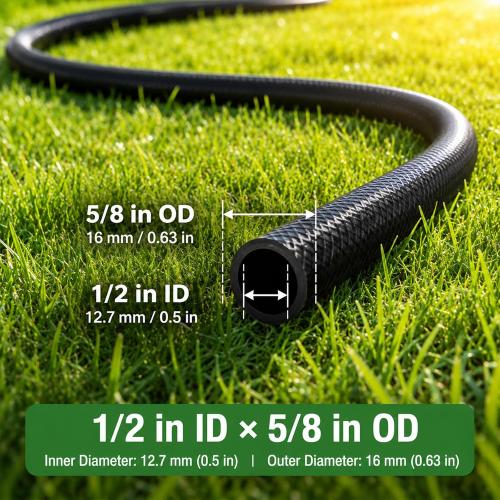 50 FT 1/2 Inch Drip Irrigation Tubing Kit:Premium Garden and Landscape Watering System-Drip Irrigation Hose with 2 Quick Connector 4-Way Connector,2 Quick Connector 6-Way Connector and Tube Cap