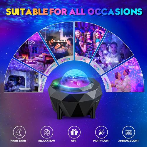 Star Projector, ZonQoonz Galaxy Projector with APP Remote Control,Music Speaker Aurora Projector, Night Light Projector for Kids Adults Gaming Room, Home Theater, Birthday, Party