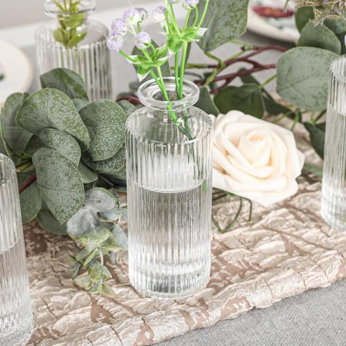 Set of 18 Glass Bud Vases Set of 18, Living Bud Vases, Small Bud Vase in Bulk, Mini Flowers Vases for Centerpiece, Vintage Decorative Vase Set for Table Decorations, Wedding Reception, Home Decor (Clear)