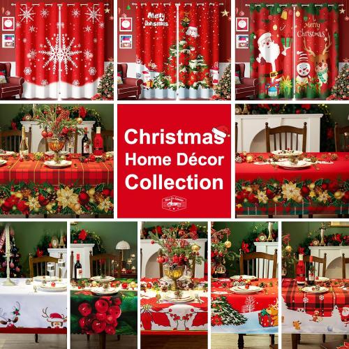 Snowflake Christmas Curtains Living Room 52 x 84 inch, 2 Panels, Grommet Printed Fabric Decorations Blackout Curtains, Thermal Insulated Holiday Red Window Drapes Panel for Kid Room, and Indoor