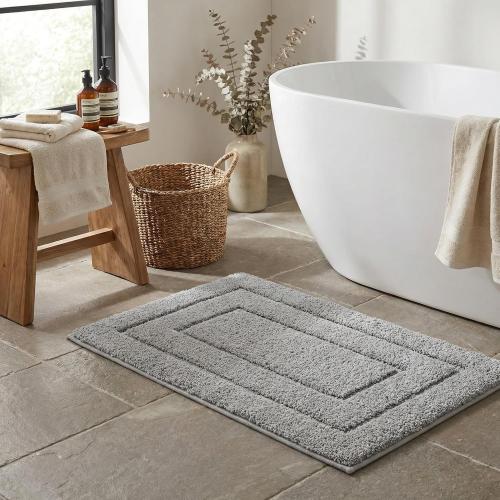 GRANNY SAYS Gray Bathroom Rugs, Bath Mats for Bathroom Non-Slip, Super Soft and Water Absorbent, Microfiber Bath Rugs, Machine Wash Dry, Bath Rugs for Floor, Tub and Shower, 16 x 24