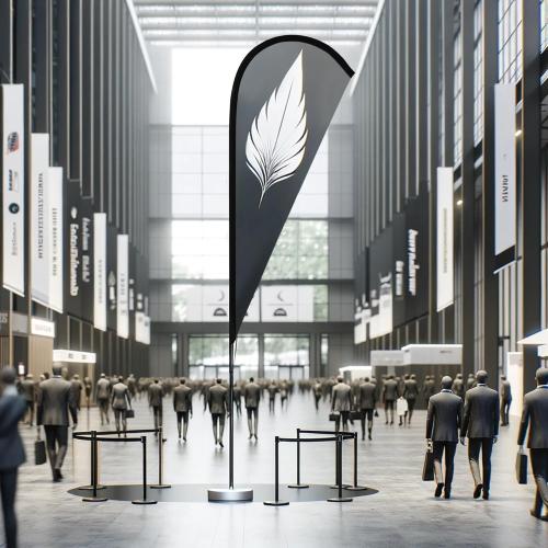 Size 3ft x 7.5ft Anley Teardrop Feather Flagpole Set - Assembled Flutter Banner Pole Set with Carrying Bag - Fits 3Ft X 7.5Ft Feather Flags (Flag and Stand Not Included) - Flagpole ONLY