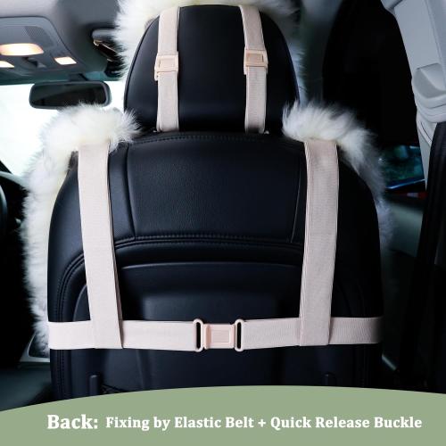 AOGELAN Fluffy Sheepskin Car Seat Cover Long Wool Front Seat Cover Dark Red | Universal Fits Most Car SUV Truck Minivan,Airbag Compatible,Easy to install,Thick,Warmth,Comfortable,Luxurious,Good color