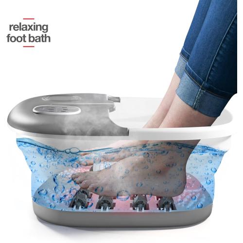 Medical king Foot Spa with Heat and Massage and Jets Includes A Remote Control A Pumice Stone Collapsible Foot Spa Massager with Heat and Massage Bubbles and Vibration