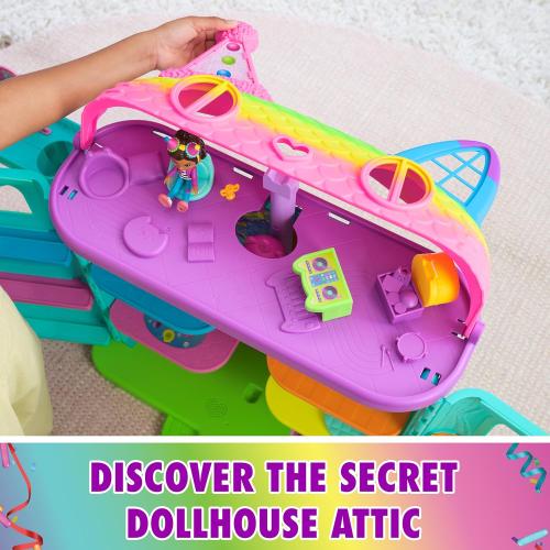 DREAMWORKS GABBY'S DOLLHOUSE, 14 Pc Celebration Dollhouse, 25-Inches Tall, with Toy Figures, Doll House Furniture & 10 Sounds, Kids Toys for Girls & Boys Ages 3