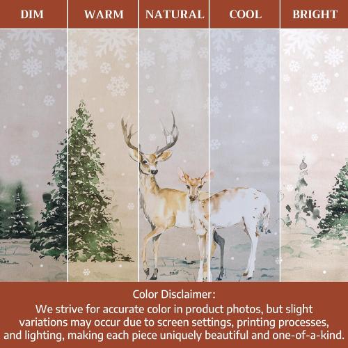 Maison d' Hermine Table Cloth Round Table 100% Cotton 69 Inches Fall Tablecloth Reusable Everyday Use for Thanksgiving Christmas Decorations Dining Farmhouse Party (Deer in The Woods)