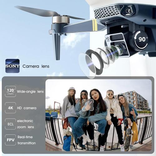 Range Super Endurance Foldable Drone with Camera for Beginners–60  min Flight Time, WiFi FPV Quadcopter with 4K HD Camera, Brushless Motor, Auto Hover, Follow Me (3 Batteries)