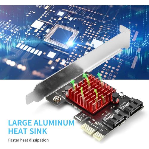 ELUTENG PCIE SATA Expansion Card 2 Port PCIE to SATA Card 6Gbps SATA 3.0 Controller PCI Express X1 Expansion Card with Low Profile Bracket for Desktop PC Support SSD HDD