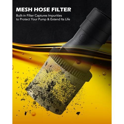 Motor Tech Diesel Transfer Pump, 12 Volt Fuel Transfer Pump with Nozzle Hoses for Transferring Diesel, Kerosene, Self Priming DC Electric Fuel Pump Kit