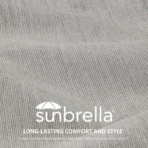 Unimatta Sunbrella Square Corner Seat Cushions, 18.5 x 16 x 3, Set of 4, Indoor Outdoor Water Repellent Universal Chair Pads with Ties for Patio Furniture, Garden Dining Chairs, Specrtum Pebble