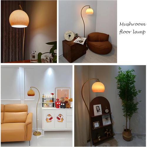 Bofea-Arc Floor Lamps for Living Room Gold Floor Lamp with Orange Glass Shade,3 Color Temperatures,Orange Tall Reading Light with Foot Switch，Ambient Lighting Lamps Mid Century Arch Lamp for Bedroom