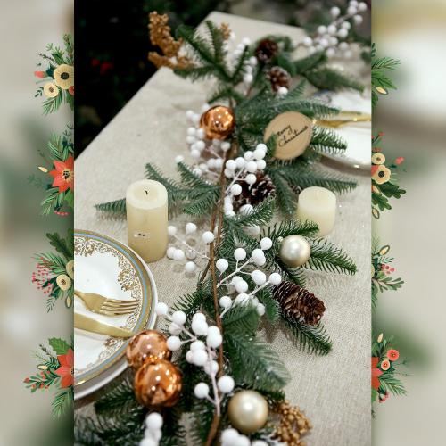 Color White Greentime Christmas White Berry Garland, Fake White Berry for Indoor Outdoor Home Decoration for Winter Christmas Holiday Decor for Fall Halloween