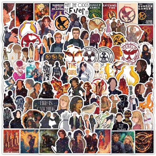 BAMAYSELF 129 Pcs Hungery Cartoon Movie Stickers Pack, Cool Holographic Game Stickers Waterproof Vinyl Glitter Stickers Decal for Teen Adult Girl Water Bottle Skateboard Notebook Phone
