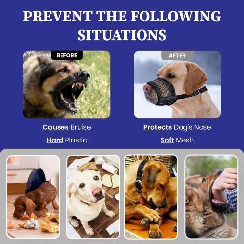 Evollax Dog Muzzle for Small Dogs – Soft Air Mesh Muzzle for Small Dog | Perfect for Barking and Biting Prevention
