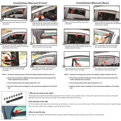 Shatterproof in-Channel Window Rain Guards for Honda Accord 2018-2022, Window Deflectors, Window Visors for Car, Vent Deflector, 4pcs